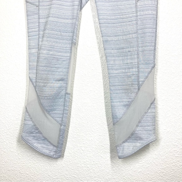 Athleta Leggings Chat to Town Gray Jacquard Mesh High Rise Cropped Workout Small - Picture 7 of 16